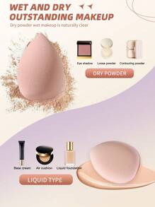 4pcs Beauty Egg Puff Complete Set Of Beauty Tools Set For Lotion And Loose Powder Concealer Ladies Face Makeup Beauty Tools - Apricot - View 3