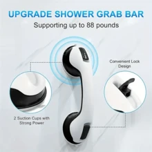 1 pieza Asa de seguridad con ventosa para baño y ducha, antideslizante, estilo moderno, material plástico, apta para cocina y baño, adecuada para personas mayores - Ver 12