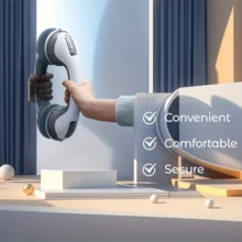 1 pieza Asa de seguridad con ventosa para baño y ducha, antideslizante, estilo moderno, material plástico, apta para cocina y baño, adecuada para personas mayores - Ver 7