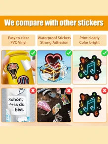 50pcs Vibrant Neon Heart-Shaped Flamingo Decal Stickers - Sticker Pack - Cute Cartoon Designs, Waterproof Vinyl Stickers Decals For Laptops, Water Bottles & Luggage - Reusable, Mixed Colors, PP Material - Perfect For Motorcycle, Car, Skateboard, Trunk, Water Cup, And Graffiti Decoration - Color as Shown - View 7