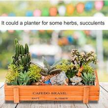 1 Pc, Vintage Solid Wood Succulent Plant Box, Old Wooden Pot Planter, Wooden Succulent Planter Rectangular Old Storage Wooden Box - Multicolor - View 9