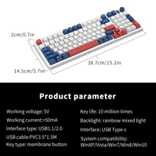 ZIFRIEND Membrane Keyboard With Numpad BM98 98keys Wired Mix Light Game Keyboard With Knob - Black+Yellow - View 8