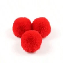 3pcs Real Rex Rabbit Fur Pompom Balls 6cm Soft Pompones Fluffy Plush Crafts Diy Pom Poms Ball Furball Home Decor Garment Hat Accessories Sewing Supplies