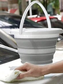 2 piezas/1 pieza Cubo plegable portátil para lavar autos, cubo de almacenamiento para el baño