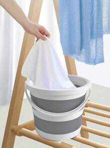 2 piezas/1 pieza Cubo plegable portátil para lavar autos, cubo de almacenamiento para el baño