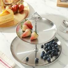 1件装多层甜点架 - 多层设计，不锈钢材质，优雅耐用 - 适用于婚礼、生日、下午茶、水果拼盘、点心糕点托盘，金色或银色可选 - 彩色 - 查看 12