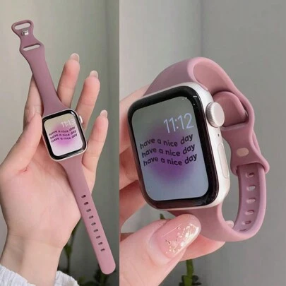 1 pieza Correa de reloj de silicona súper delgada, compatible con Apple Watch, estilo deportivo para mujer, tallas 38mm, 40mm, 41mm, 42mm, 44mm, 45mm, 46mm, 49mm; Correa de goma delgada, compatible con Apple Watch Ultra, S10, 9/8/7/6/5/4/3/2/1, Serie SE
