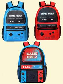 Mochila de regreso a la escuela para niños - Mochila para niños gamers para niños, niños y adolescentes, escuela primaria y secundaria - Mochilas para niños de 6 a 18 años, mochila escolar de videojuegos de 16 pulg. para viajes