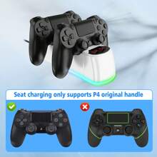 P4 Controller Charging Station, Upgraded 2-Hour Charging Chip P4 Controller Charging Dock With Charging Indicator Light And Ambience Light, Replacement Charger For P4 Dualshock Controller