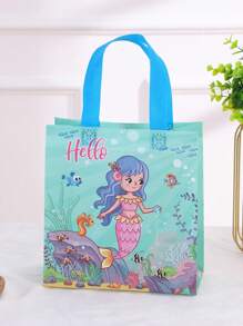 12pcs/Set 23*22*11cm Non-Woven Waterproof Mermaid Style Reusable Tote Bag, Gift Bag For Home Party Decoration & Gift Packaging, Christmas Valentine Day
