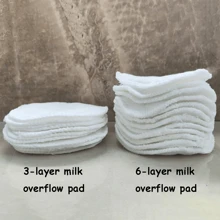 12片装（3/6层）哺乳垫罩杯布防溢乳垫可洗哺乳垫配件哺乳胸罩垫防漏乳垫防溢乳白色孕妇哺乳垫 - 白色 - 查看 4