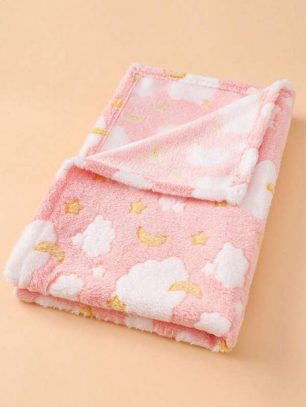 1 Stück weiches Flanell Baby Einwickeltuch, neutrale Fleece Baby Decke, tragbare Baby Bettwäsche Decke, Kinderwagen Wärmedecke für Babys Jungen und Mädchen, zufällige Farbe