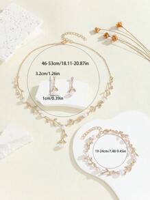 4-teiliges Perlenschmuckset Im Japanischen Und Koreanischen Stil, Bestehend Aus Halskette, Ohrringen Und Armband, Perfektes Hochzeits- Und Party-accessoire Für Frauen