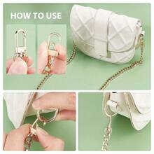 Flat Purse Chain, Iron Corssbody Bag Chain Strap Replacement Chain Handbags Handle Chain For Wallet Purse Handbag - Gold - View 6