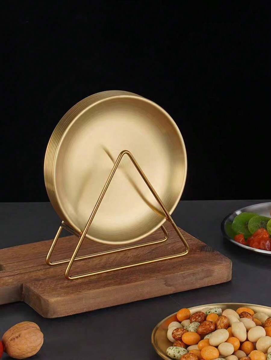 6 件不锈钢餐盘、配菜、开胃菜盘、金色调味盘带支架圣诞礼物、学校用品 - 金色 - 查看 1