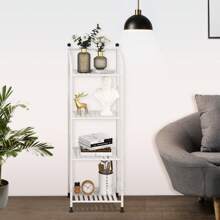 4 Tiers Bathroom Storage Open Shelf Unit, Storage Shelf Rack, Free-Standing Metal Corner Rack Shelving For Bathroom, Kitchen, Living Room, Hallway, Display Bath Essentials, Planters, Books Home Bathroom Decor Bathroom Organizer Summer Back To School