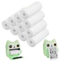 10 Rolls Camera Paper Roll, Thermal Photo Papers, Thermal Printing Paper, Clear Printing, Easy Replacement, Used For Thermal Print Camera, Instant Print Camera - White - View 10