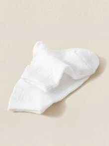 10/15/20 Pairs Kids Socks, Solid Color Stripe Classic Simple Breathable Soft Skin-Friendly Fashionable Casual Short Socks, Suitable For Children's Daily Life Or Back To School