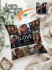 1 bucă Husă de pernă personalizată imprimată cu fotografii pe o singură față, husă de pernă personalizată pentru nuntă, cadou de cuplu, cadou de zi de naștere, cadou pentru cel mai bun prieten, cadou pentru mamă/tată (fără insert), personalizat, unic, cadouri ideale pentru el, pentru aniversări, pentru ziua mamei, pentru zile de naștere, pentru ziua îndrăgostiților, pentru ziua tatălui, pentru absolvirea, ziua copiilor, pentru absolvirea Inaugurare casă, canapea, pat, mașină, ceainărie, dormitor, baie, sufragerie, sufragerie