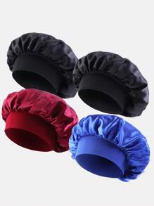 4pcs/set Men's Wide Brim Sleep Cap & Hair Wrap For Daily Use - Multicolor - View 9