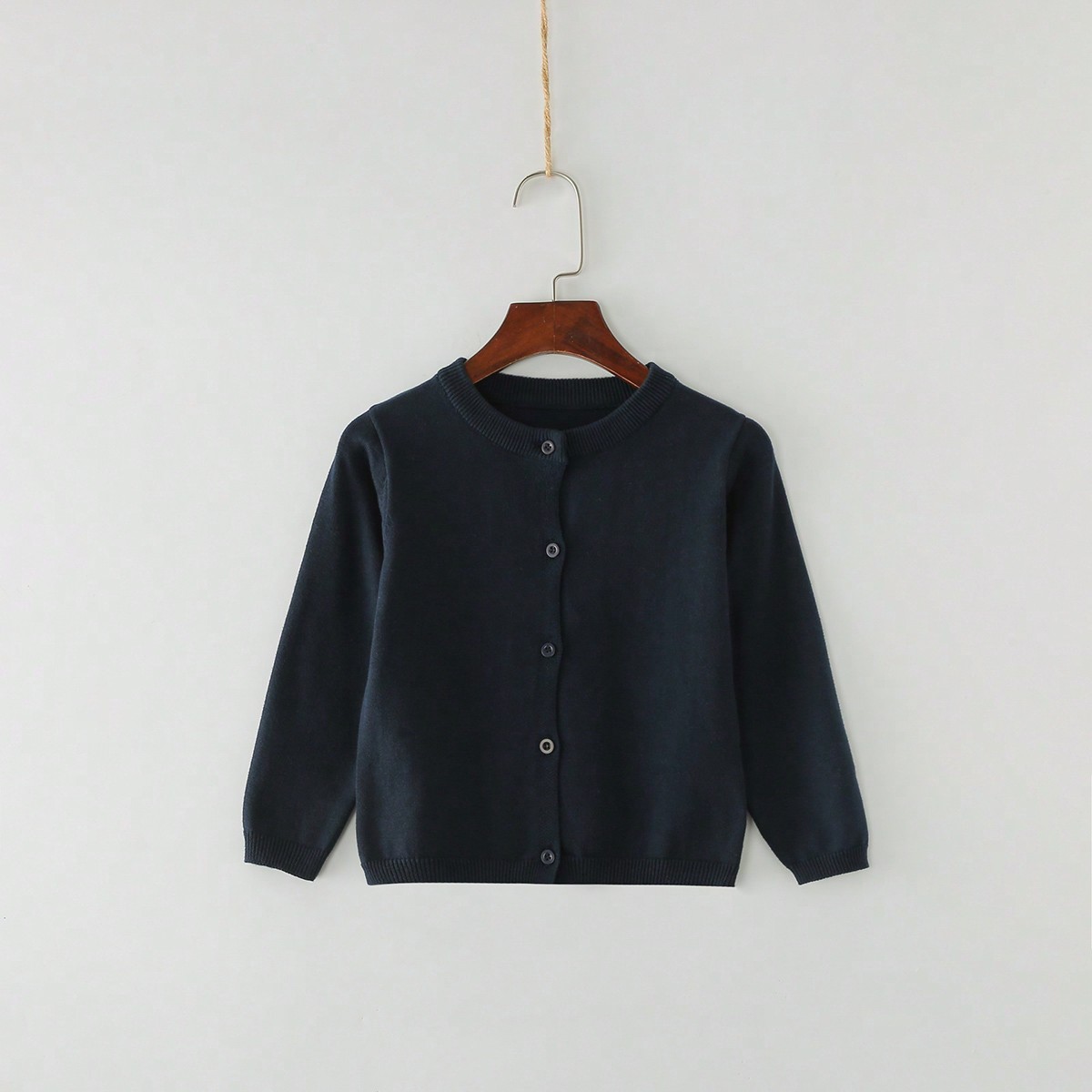 Chaqueta de punto de unicolor para niñas jóvenes