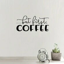 But First Coffee Wall Decal Quotes Wall Sticker Words Vinyl Decor Home Kitchen Art Decor Interior Designed Mural - Black - View 4