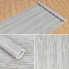1 rollo de papel contact autoadhesivo impermeable con diseño de grano de madera para muebles, armarios - Veta de madera gris - Ver 1
