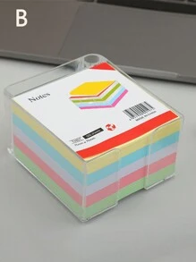 500 piezas de notas adhesivas creativas de origami fluorescente con caja para notas - Multicolor - Ver 5