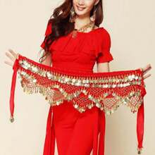 Outfits Belly Dance Glitter Sequins Tassel Skirts, Fashionable Dancing Waist Belt Skirts For Bellydance - Multicolor - View 14