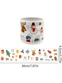 300 件/120 件/套、迷你圣诞礼物标签贴纸、圣诞老人驯鹿雪人礼品盒贺卡酒杯圣诞树标签贴纸、圣诞礼品盒贺卡信封装饰贴纸、圣诞装饰、圣诞节、派对礼品、派对装饰、派对用品、圣诞礼物、圣诞快乐 - 彩色 - 查看 3