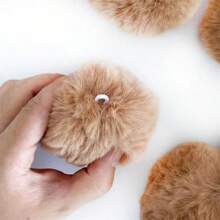 3pcs Real Rex Rabbit Fur Pompom Balls 6cm Soft Pompones Fluffy Plush Crafts Diy Pom Poms Ball Furball Home Decor Garment Hat Accessories Sewing Supplies