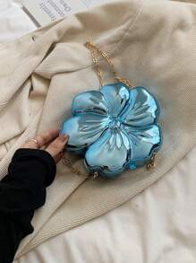 新款花包清心甜美单肩斜跨包，婚礼必备单品，完美搭配毕业礼服、舞会礼服 - 藍色 - 查看 4