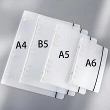 1pc PP Matte bán trong suốt Bìa sổ tay rời khổ A4/B5/A5/A6, Dùng cho thư mục hồ sơ văn phòng, lưu trữ tài liệu, sắp xếp album ảnh, đồ dùng văn phòng & gia đình, Trở lại trường, Đồ dùng học tập - Nhiều màu - Xem 16