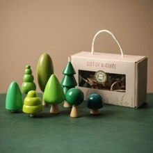 1 Set Casa del árbol de madera de estilo bosque, Juego de construcción de bloques apilables, Juguete educativo, Juguetes de madera para bebés, Casa de muñecas de madera, Juguetes educativos para bebés