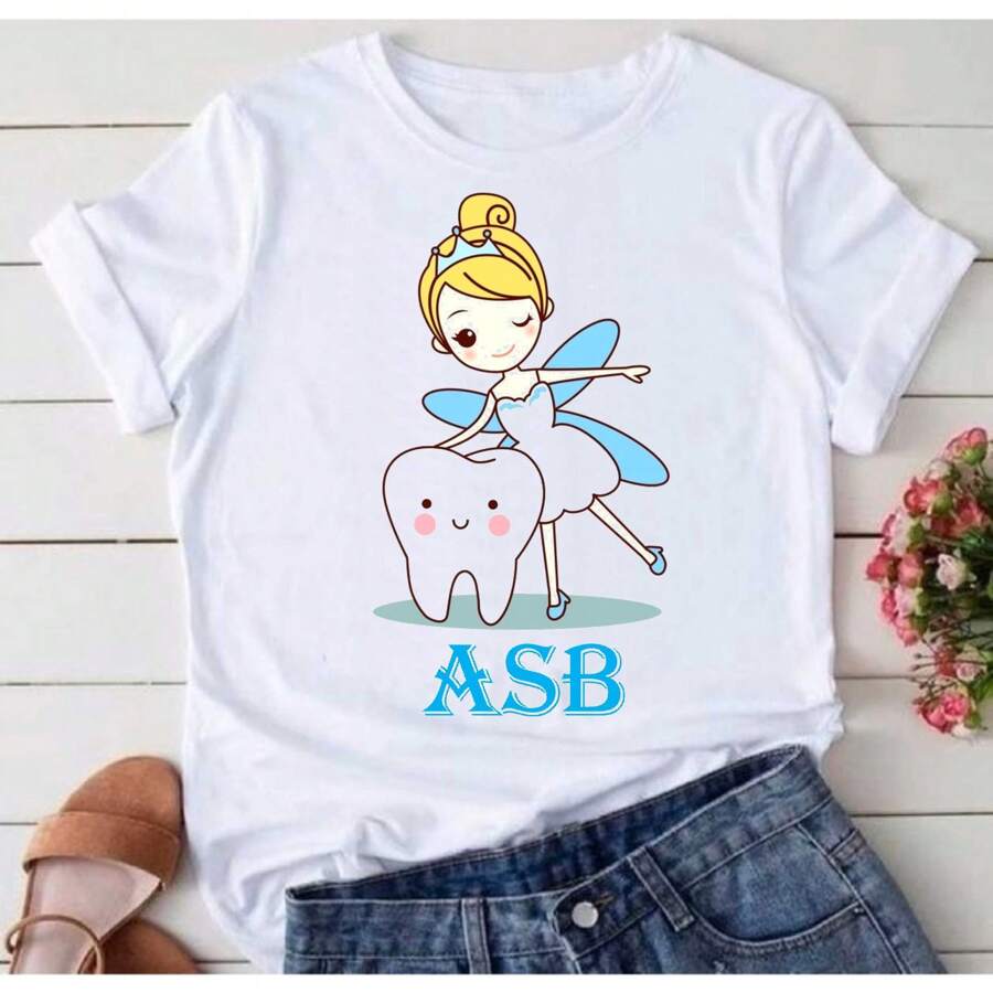 Oral Health Shirt T-Shirt Blouse SB12 - White - View 1