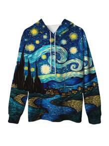 Áo hoodie in họa tiết Van Gogh dành cho nam của Manfinity - Nhiều màu - Xem 4