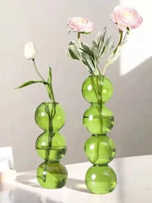 1pc Ombre Bubble Glass Vase (2.47oz/3 Balls, 2.82oz/4 Balls), Lightweight Glass Material, Office, Home, Outdoor, Niche Decor, Photography, Bedroom, Dorm, Craft Gift For Friends, Parents, Colleagues