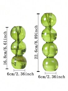 1pc Ombre Bubble Glass Vase (2.47oz/3 Balls, 2.82oz/4 Balls), Lightweight Glass Material, Office, Home, Outdoor, Niche Decor, Photography, Bedroom, Dorm, Craft Gift For Friends, Parents, Colleagues