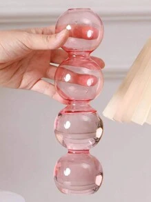 1pc Ombre Bubble Glass Vase (2.47oz/3 Balls, 2.82oz/4 Balls), Lightweight Glass Material, Office, Home, Outdoor, Niche Decor, Photography, Bedroom, Dorm, Craft Gift For Friends, Parents, Colleagues