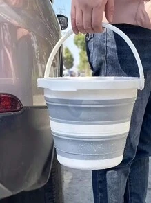 2 piezas/1 pieza Cubo plegable portátil para lavar autos, cubo de almacenamiento para el baño