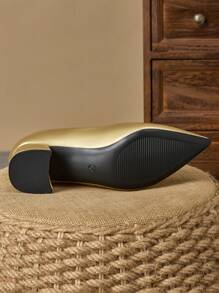 MonaNise 女士时尚绿色尖头低帮海军蓝石纹杏色高跟鞋度假旅游购物户外红黄复古休闲百搭高端黑色鞋子 - 金色 - 查看 8