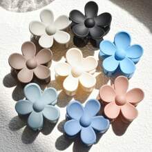 8pcs/Set Women's Small Neutral-Colored Flower Hair Claws Cute Casual - Multicolor - View 8