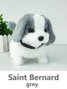 1 件仿真毛绒小狗会走路吠叫并发出声音可爱泰迪狗拉布拉多/圣伯纳犬创意电动儿童玩具电子宠物男孩女孩毛绒玩具礼物适合 3 岁以上儿童