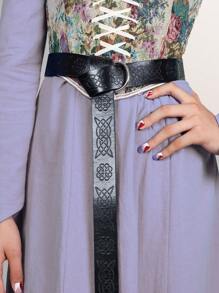 1 pièce Ceinture Renaissance Noire/Marron, Ceinture Viking Médiévale, Ceinture , Accessoire de Costume de Festival, Accessoire Halloween - A - Voir 1