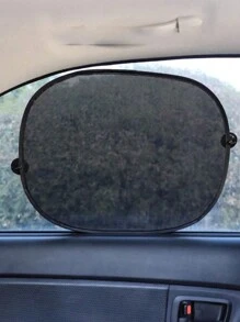 4 件装汽车遮阳帘（17 英寸 X 14 英寸），遮阳挡板，粘贴式车窗罩 - 为您提供防眩光和紫外线保护 - SUV 侧窗玻璃 - 网状汽车遮阳帘 - 黑色 - 查看 5