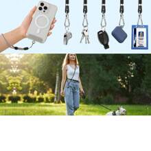 1 Set Minimalist Design Phone Lanyard Wrist Strap Crossbody Phone Chain Outdoor Sturdy Wrist Strap Keychain Short Strap, Gray Gifts For Mother, Family, Friends, Birthday, Holiday Phone Charm