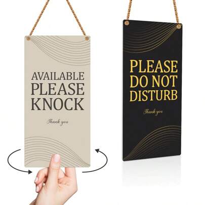 1 Peça Placa de Porta "Não Perturbe", "Disponível, Por Favor Bata" em Acrílico, Placa de Pendurar Dupla Face, 7,8 x 3,9 Polegadas, Placa de Porta de Escritório para Terapeutas, Clínica, Decoração de Casa, Decoração de Quarto, Decoração de Parede, Presentes de Aniversário e Formatura