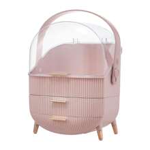 LIVINGANDHOME 14 Colors Multi-Function Makeup Storage Case, Cosmetics Organizer, Jewelry Organizer Case, Finishing Box, Makeup Storage Box, Cosmetic Box, JewelryBox, Makeup Organizer, Makeup Storage Organizer,Cabinet Decorative - Pink - View 8