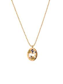 1pc Stainless Steel Handmade Rabbit Oil Drop Necklace, Suitable For Daily Wear ﻿ - Gold - View 10