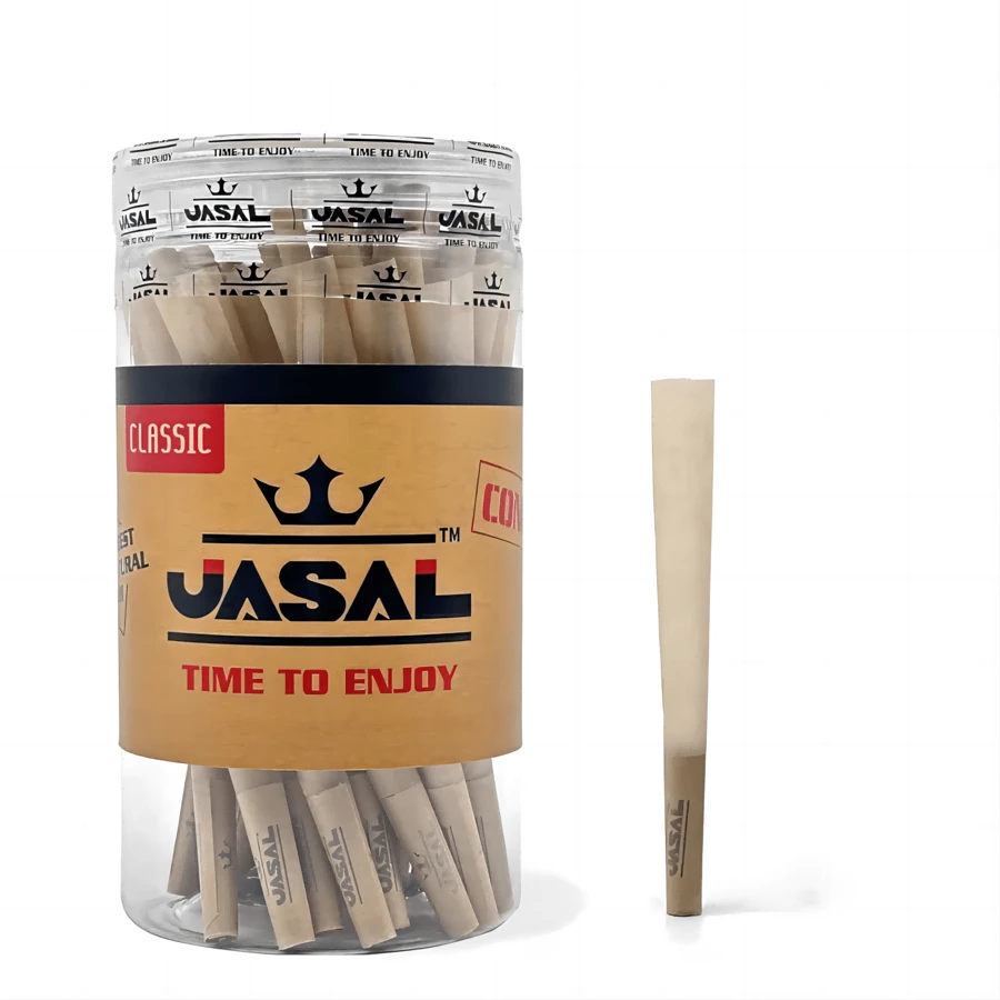 50张/罐，经典1¼卷烟纸预卷锥形卷烟纸84毫米卷烟纸，含烟嘴和包装管（50个锥形卷烟纸） - 彩色 - 查看 1
